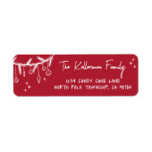 Étiquette Hand Drawn Christmas Return Address (Devant)