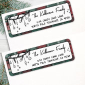Étiquette Hand Drawn Christmas Return Address
