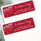 Étiquette Hand Drawn Christmas Return Address