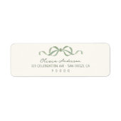 Étiquette Hand Drawn Sage Green Bow (Devant)