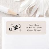 Étiquette Hand-Drawn Scribble Doodle Graduation Return (En situation)