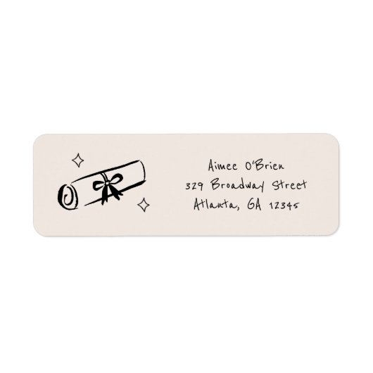 Étiquette Hand-Drawn Scribble Doodle Graduation Return (Devant)