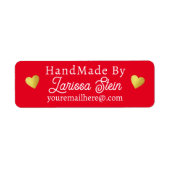 Étiquette handmade by Custom Signature Red (Devant)