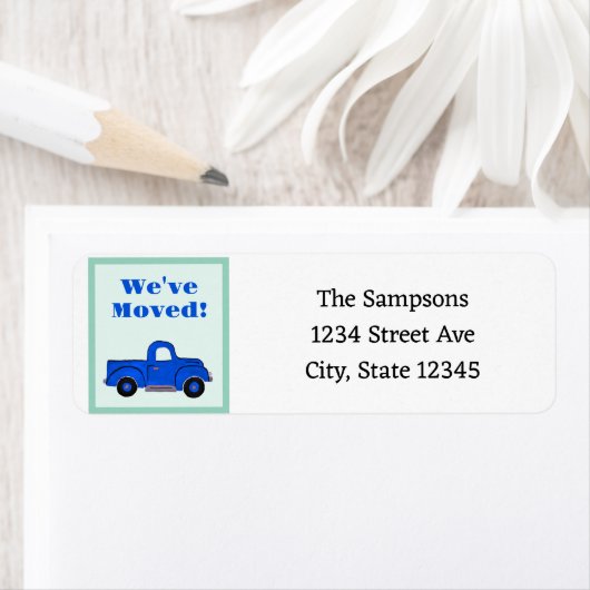 Étiquette Handpainted We're Moving Announcement Return (En situation)