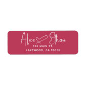 Étiquette Handwritten Script Heart Modern Red (Devant)