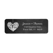 Étiquette Hanging Heart Tree Chalkboard Mariage Collection (Devant)