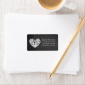 Étiquette Hanging Heart Tree Chalkboard Mariage Collection (En situation)