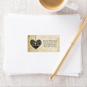 Étiquette Hanging Heart Tree Vintage Wedding Collection