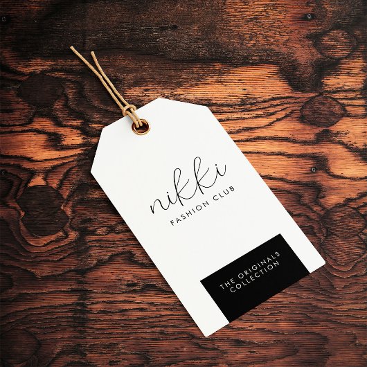 Étiquette Hanging noir Afficher le prix Hang