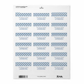 Étiquette Hanoukka Bleu foncé Étoiles De David Motif Adresse (Feuille entière)