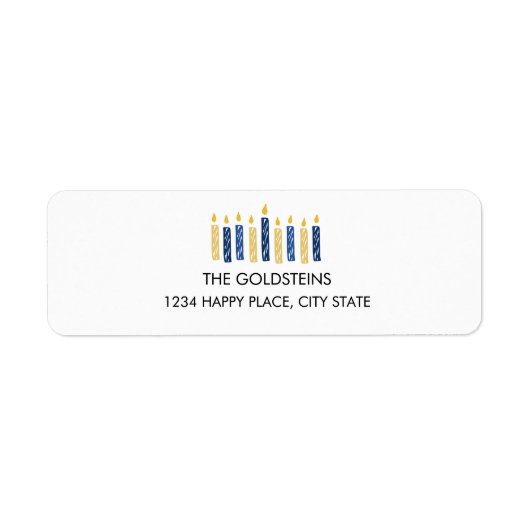 Étiquette Hanoukka Chandelles vacances (Devant)