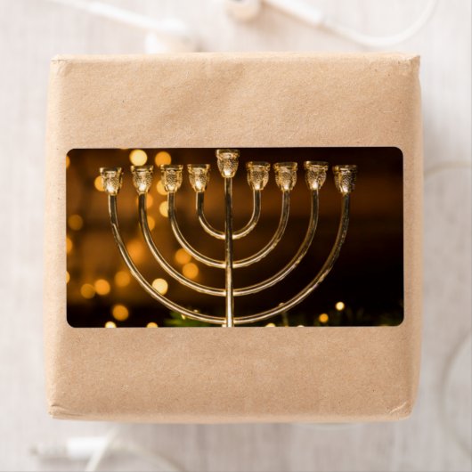 Étiquette Hanoukka Menorah (En situation)