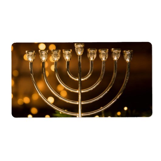 Étiquette Hanoukka Menorah (Devant)