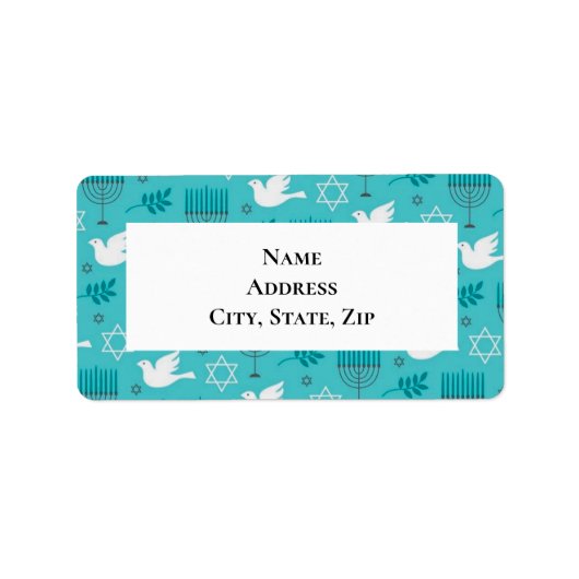 Étiquette Hanoukka Menorah Dove Star (Devant)