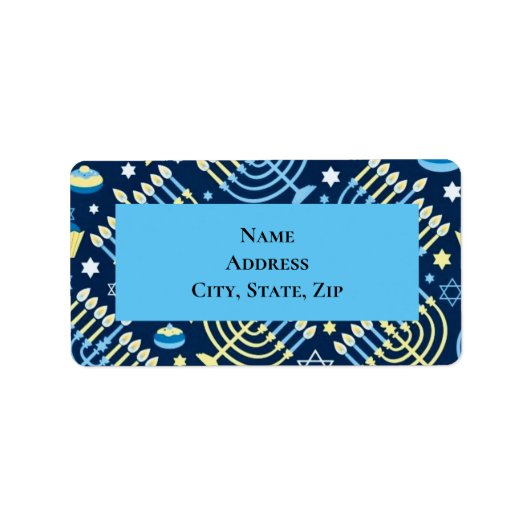 Étiquette Hanoukka Menorah Dove Star (Devant)