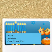 Étiquette Hanoukka Menorah et Dreidels