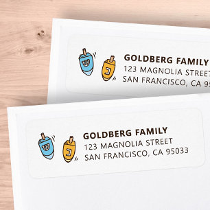 Étiquette Hanoukka Modern Simple Dreidel Adresse d'expéditio