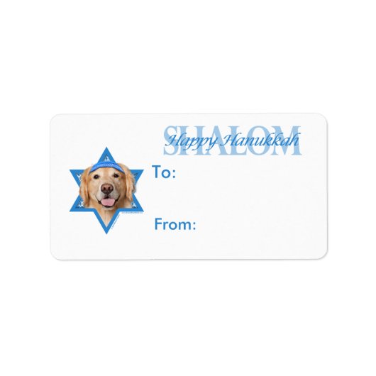 Étiquette Hanoukka Star of David - Golden Retriever - Corona (Devant)
