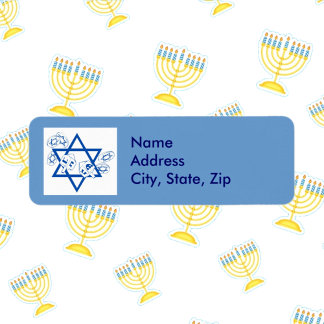 Étiquette Hanukah Gelt et Dreidels