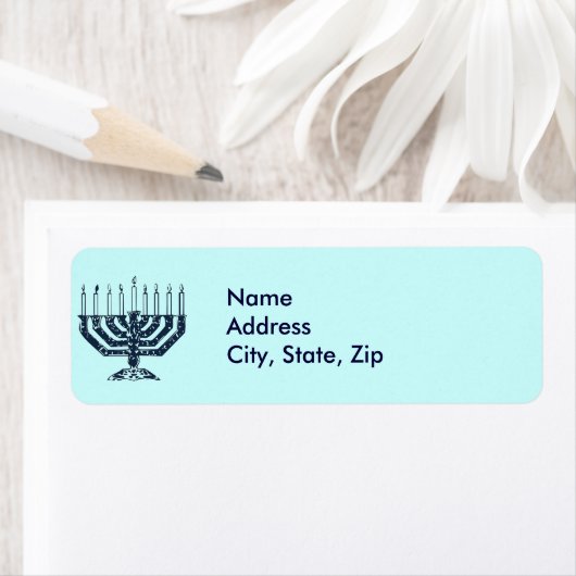 Étiquette Hanukah Menorah (En situation)