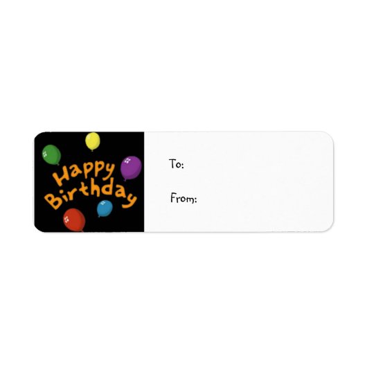 Étiquette Happy_anniversaire, À : De : (Devant)