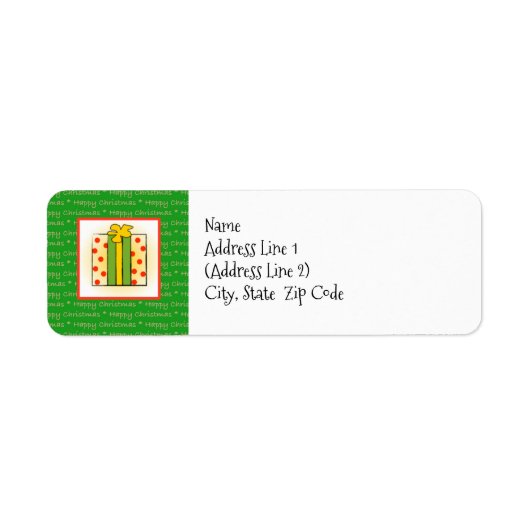 Étiquette Happy Christmas Package Retourner l'étiquette d'ad (Devant)