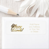 Étiquette Happy Diwali Faux Gold Foil Typographie Chic (En situation)