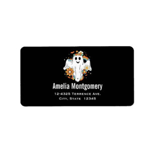 Étiquette Happy Ghost Retro Hippie Vibe Adresse