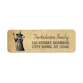 Étiquette Happy Halloween Witch Adresse de retour (Devant)