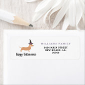 Étiquette Happy Halloweenie Halloween (En situation)