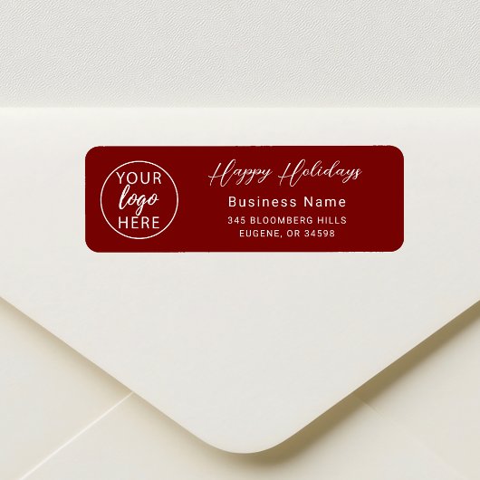 Étiquette Happy Holidays Business Custom Return Adresse
