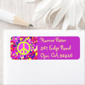 Étiquette Happy Holidays Love & Peace Sign Hot Abstrait (En situation)