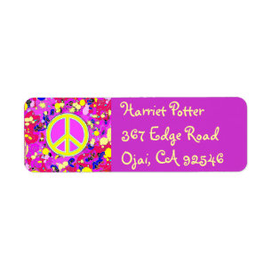 Étiquette Happy Holidays Love & Peace Sign Hot Abstrait