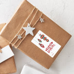 Étiquette Happy Holidays TO/FROM Ornament Gift Label<br><div class="desc">Sweet and fun Scandinavian Christmas artwork and greeting can be used for christmas gifts, holiday party favors, Business gifts, baked goods and teacher gifts. These bulk gift tags work great for white elephant gifts, office gifts and more! Shop the entire collection in my zazzle shop. Need help personalizing? Message me!...</div>