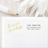 Étiquette Happy Holidays Typographie classique & À petits po (En situation)