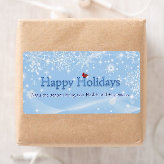 Étiquette Happy Holidays Wine Label (En situation)