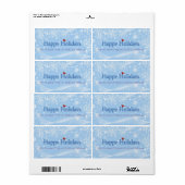 Étiquette Happy Holidays Wine Label (Feuille entière)