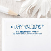 Étiquette Happy Howlidays Blue Pet Amoureux des chiens Moder (En situation)