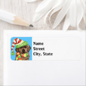 Étiquette Happy Howlidays Chocolate Lab (En situation)