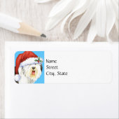 Étiquette Happy Howlidays Old English Sheepdog (En situation)