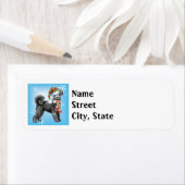 Étiquette Happy Howlidays Pumi (En situation)