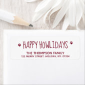 Étiquette Happy Howlidays Red Pet Amoureux des chiens Modern (En situation)