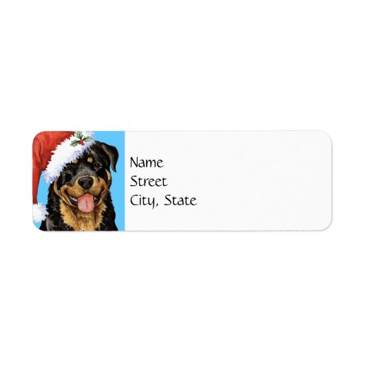 Étiquette Happy Howlidays Rottweiler (Devant)