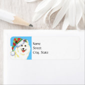 Étiquette Happy Howlidays Samoyed (En situation)