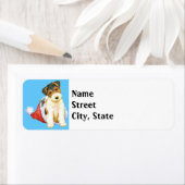 Étiquette Happy Howlidays Wire Fox Terrier (En situation)