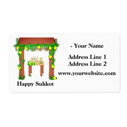 Étiquette Happy Sukkot ,Personalized (Devant)