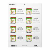 Étiquette Happy Sukkot ,Personalized (Feuille entière)