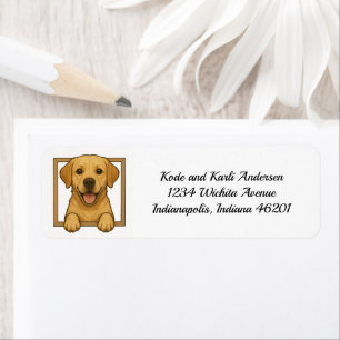 Étiquette Happy Yellow Labrador Retriever Adresse de retour