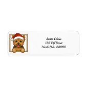 Étiquette Happy Yorkie Christmas Return Adresse (Devant)