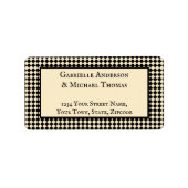 Étiquette Harlequin Black Cream Text Border Address Labels (Devant)